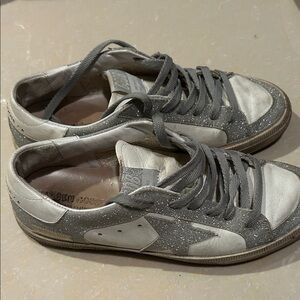 Golden Goose Gray and White Women's Sneakers